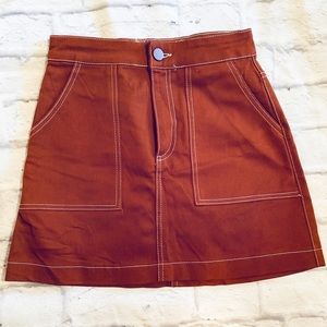 ZARA TRF Collection Topstitch Aline Skirt XS